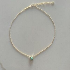 Kendra Scott Gold Necklace with Aqua Pendant